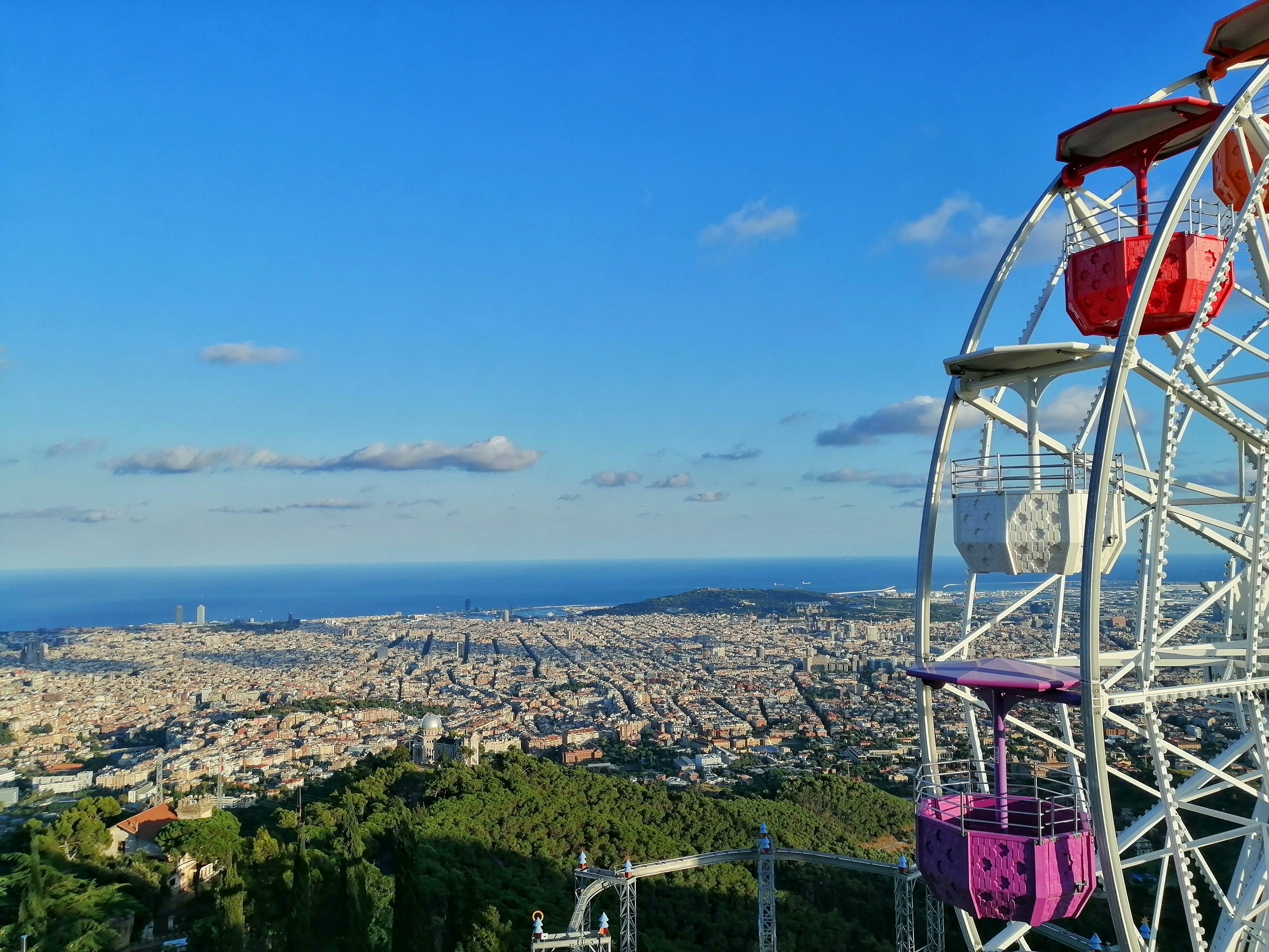 Barcelona from the top of Tibidabo mountain.