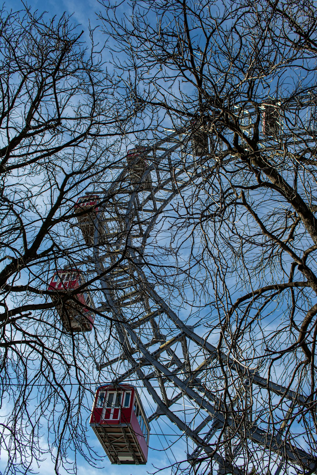 The famous ferris wheel in the Vienna prater.