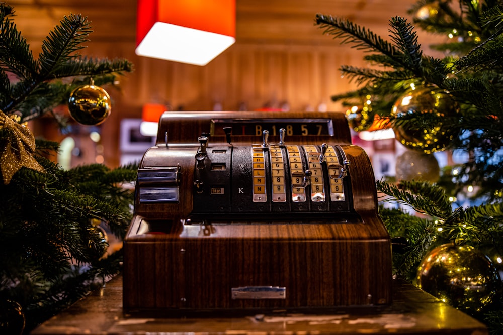 black and brown cassette player