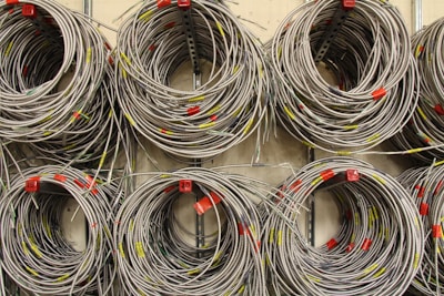 black and red wire roll