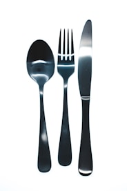 silver fork and spoon illustration