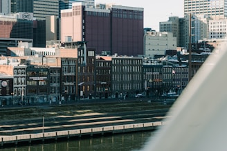 a view of a city from a bridge