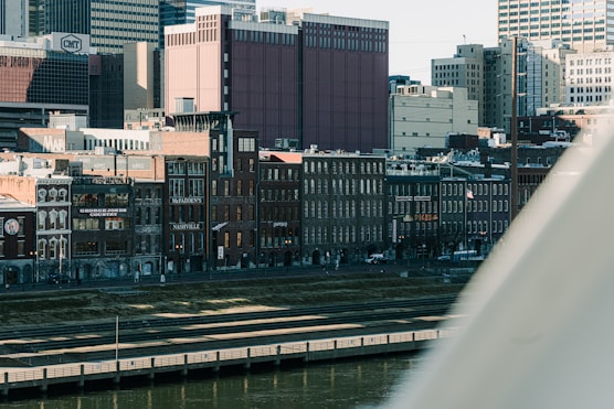 a view of a city from a bridge