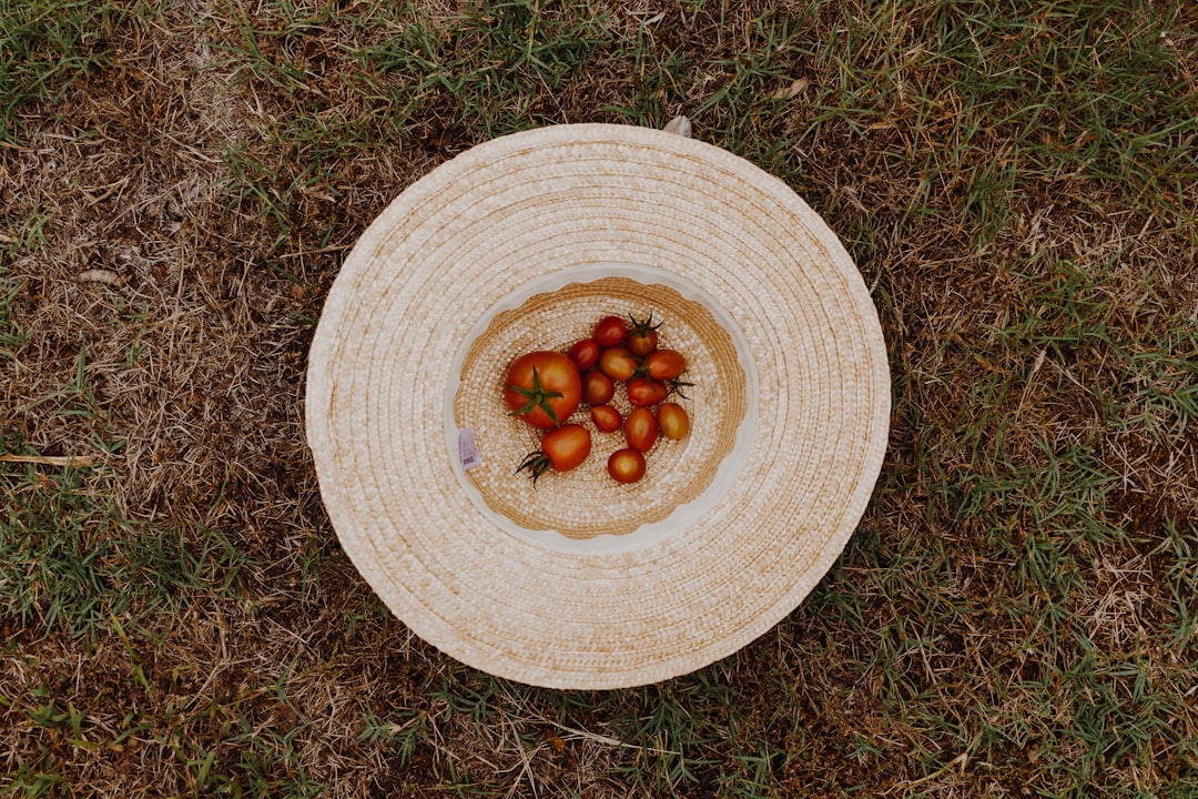 red fruits on white round hat