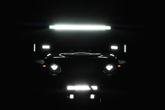 black car on a parking lot