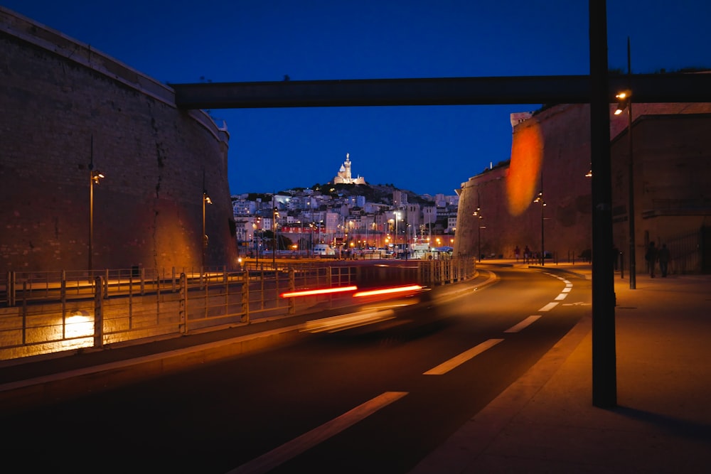 cars on road during night time