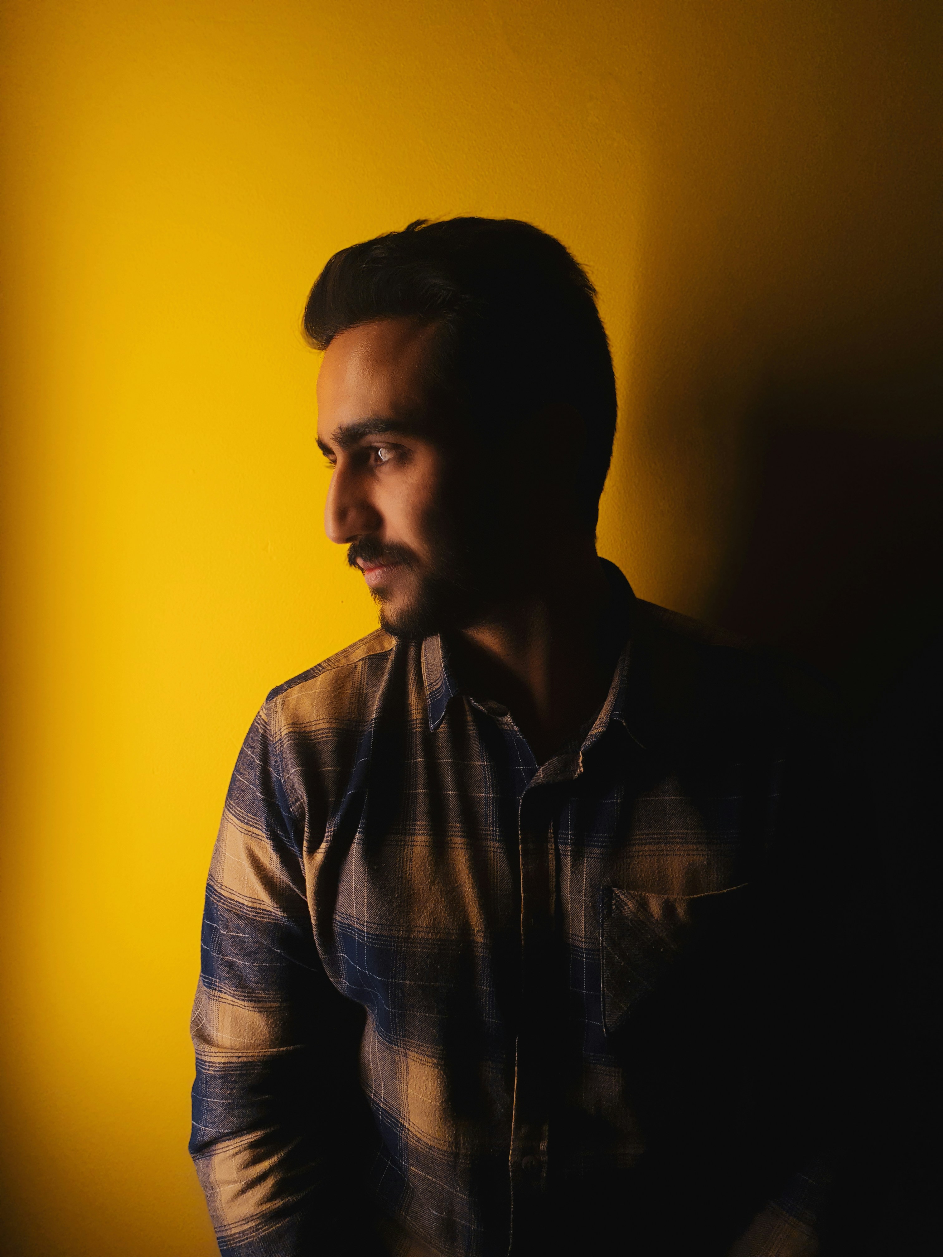 Chemise boutonnée à carreaux bleu et blanc pour homme