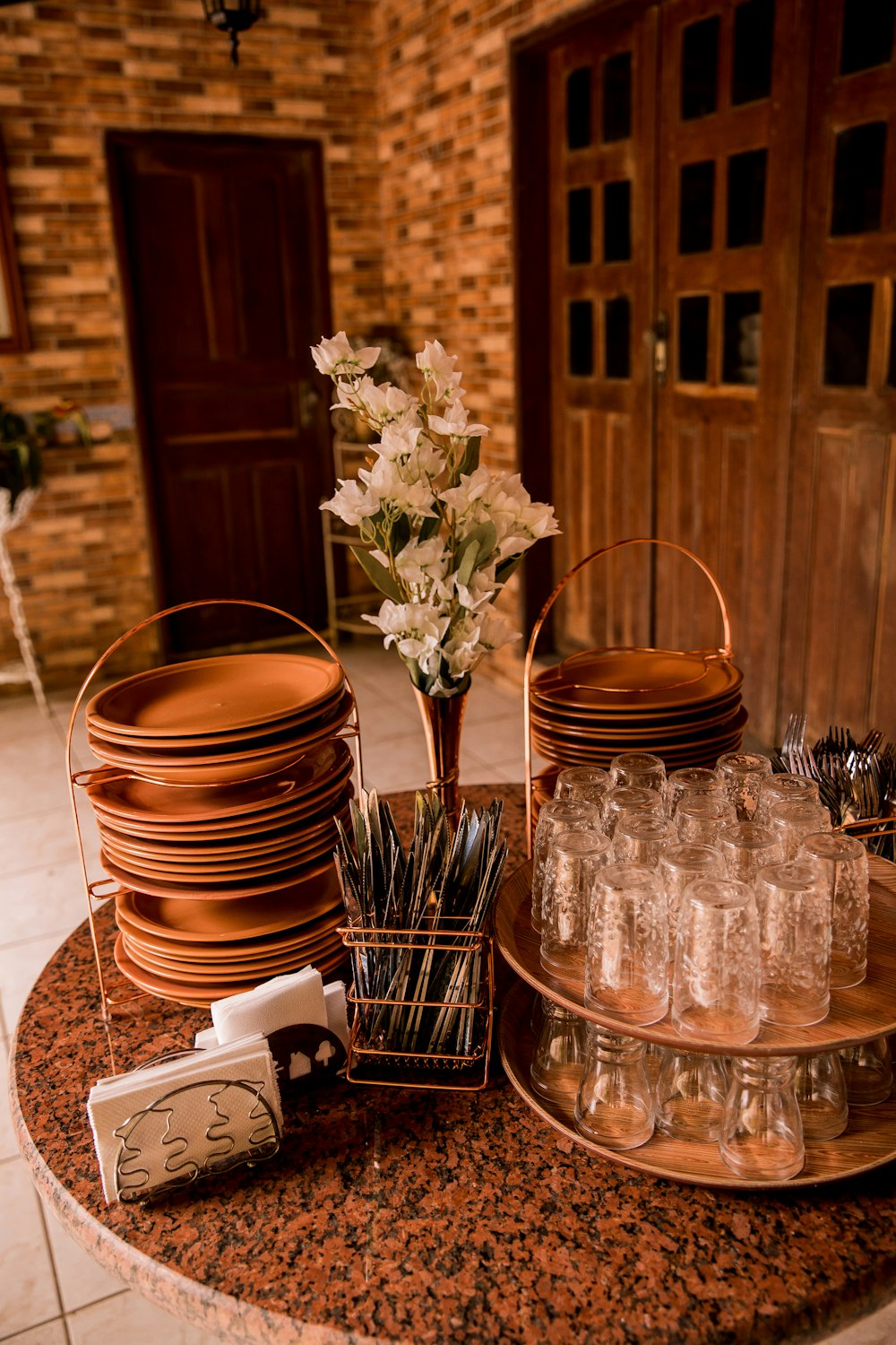 clear glass jars on brown wooden table