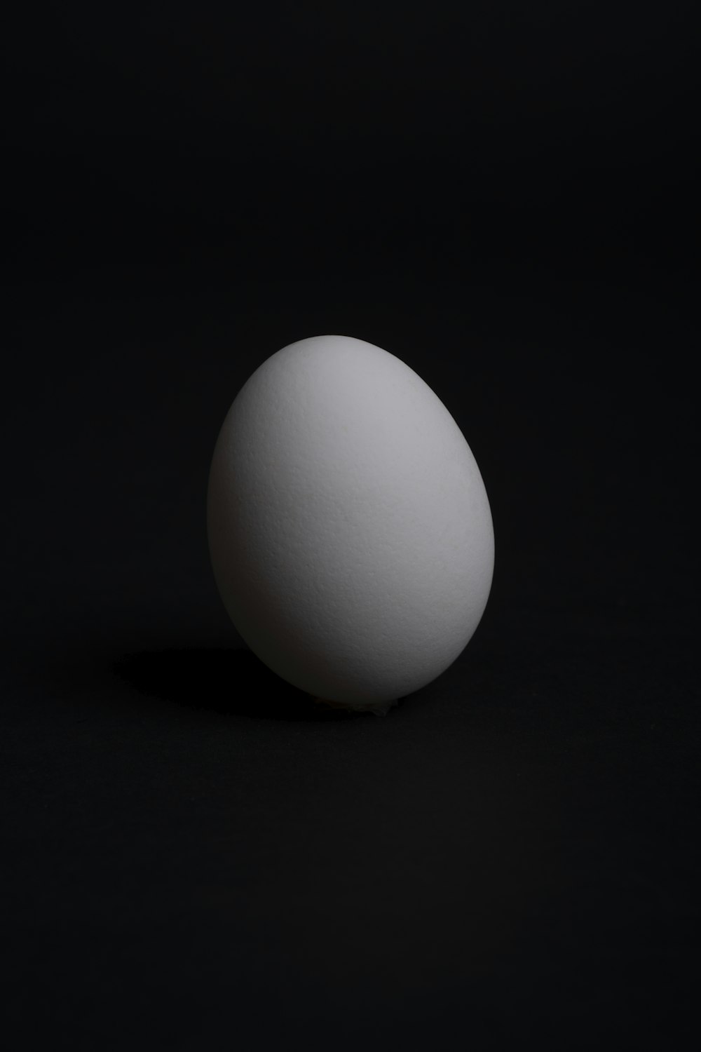 white egg on black surface