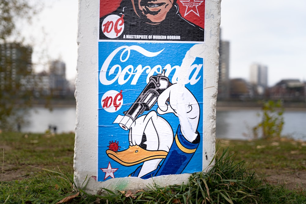 white blue and red cardboard box