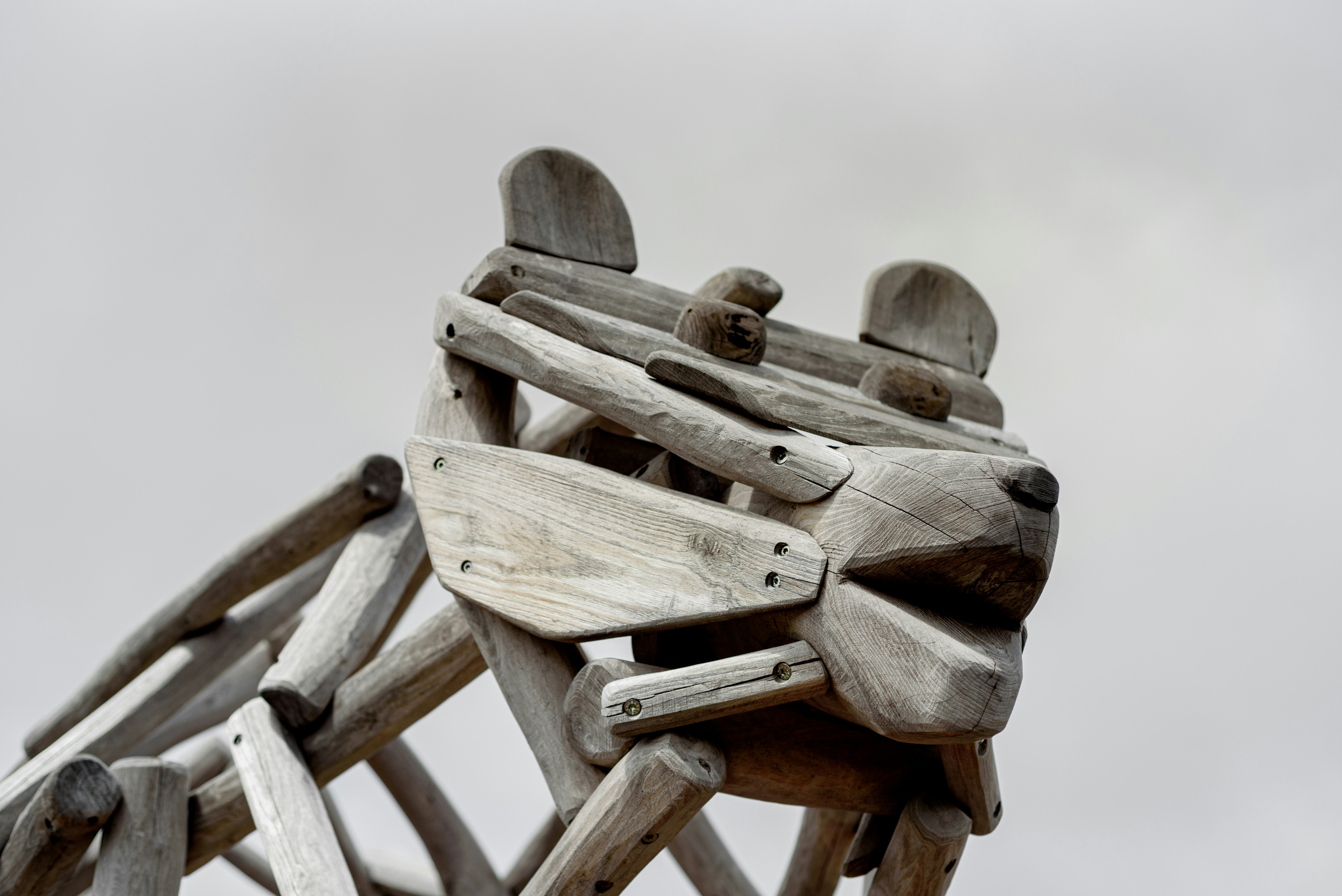 brown wooden horse head sculpture