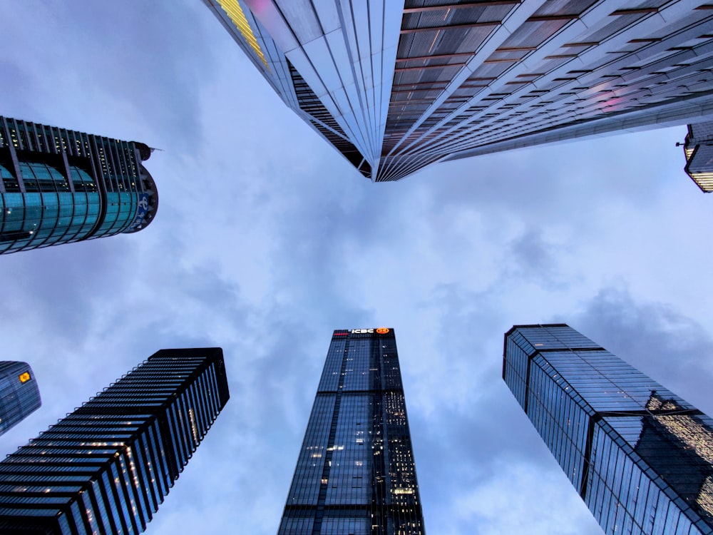 low angle photography of high rise building