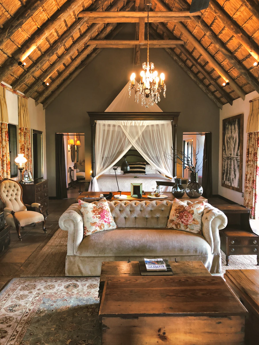 The interior of a private lodge