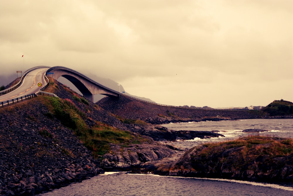 white bridge over the sea