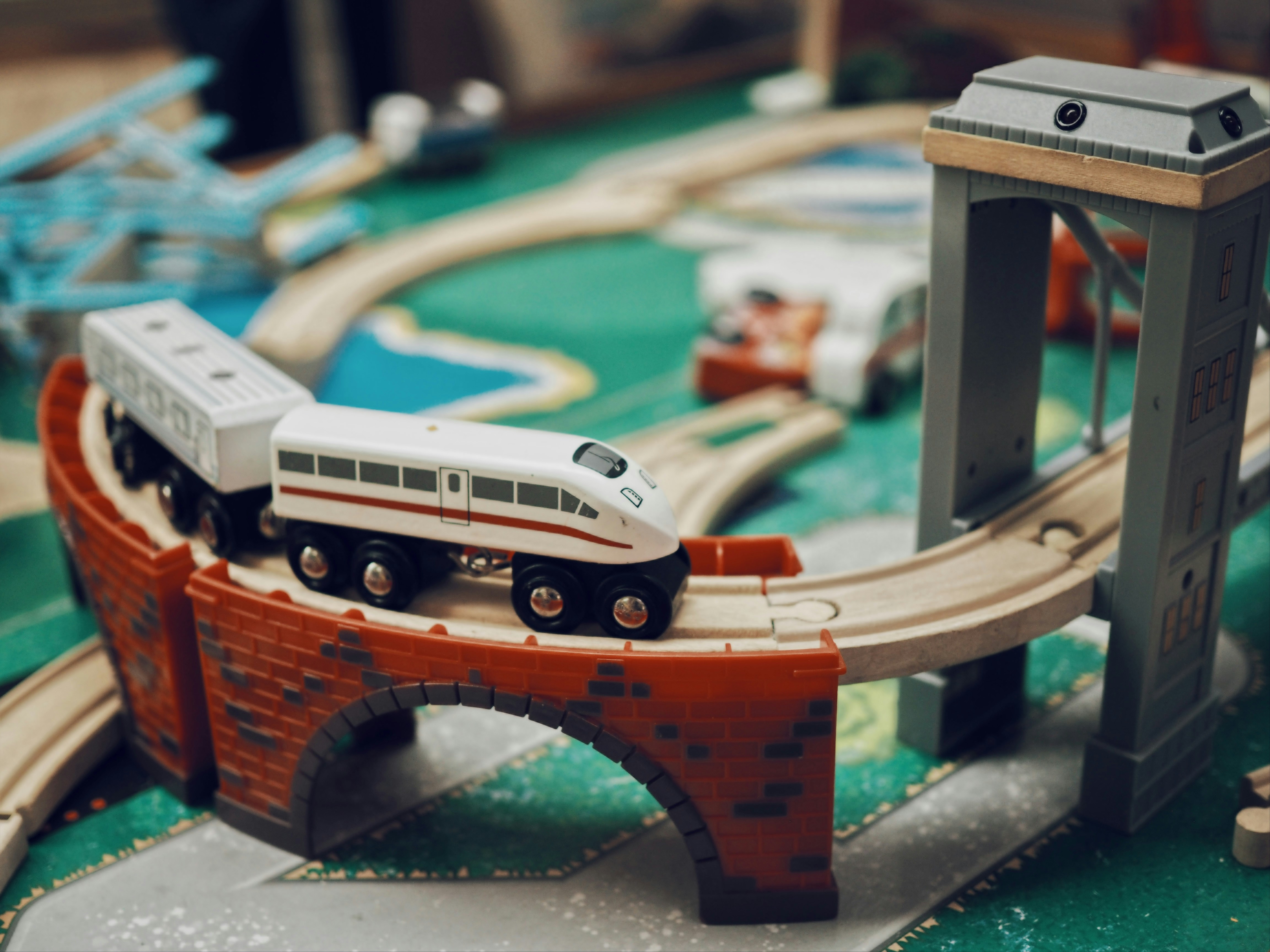 white lego train set