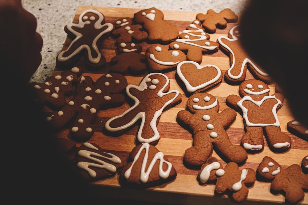 brown and white heart shaped cookie