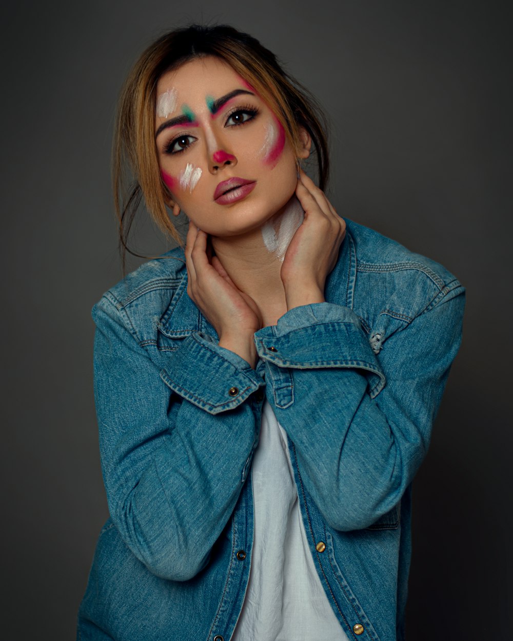 woman in blue denim jacket