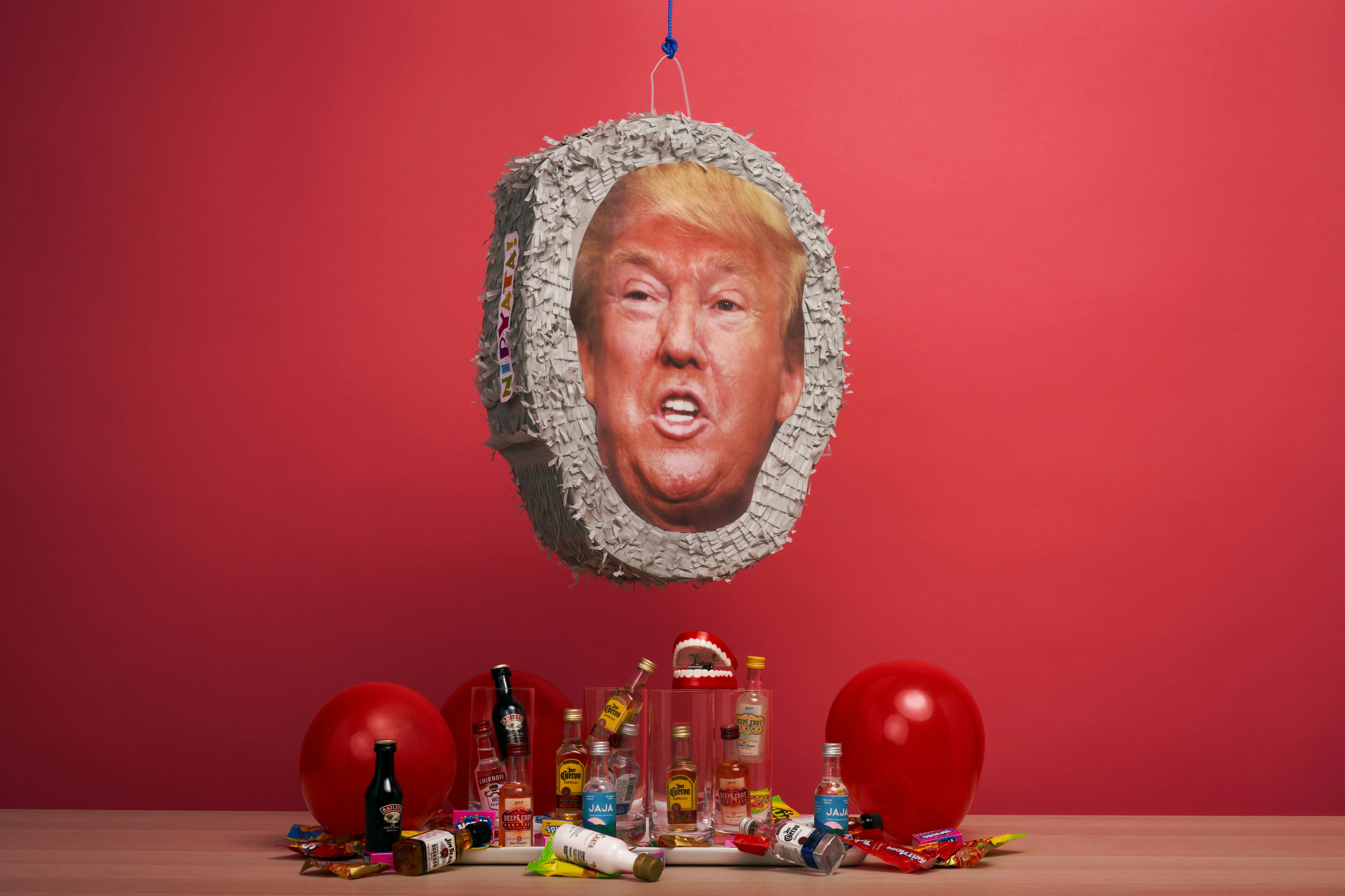 Boozy. Brilliant. Fun. Piñatas pre-loaded with plastic bottles of liquor. Immature grown ups only. 21+
