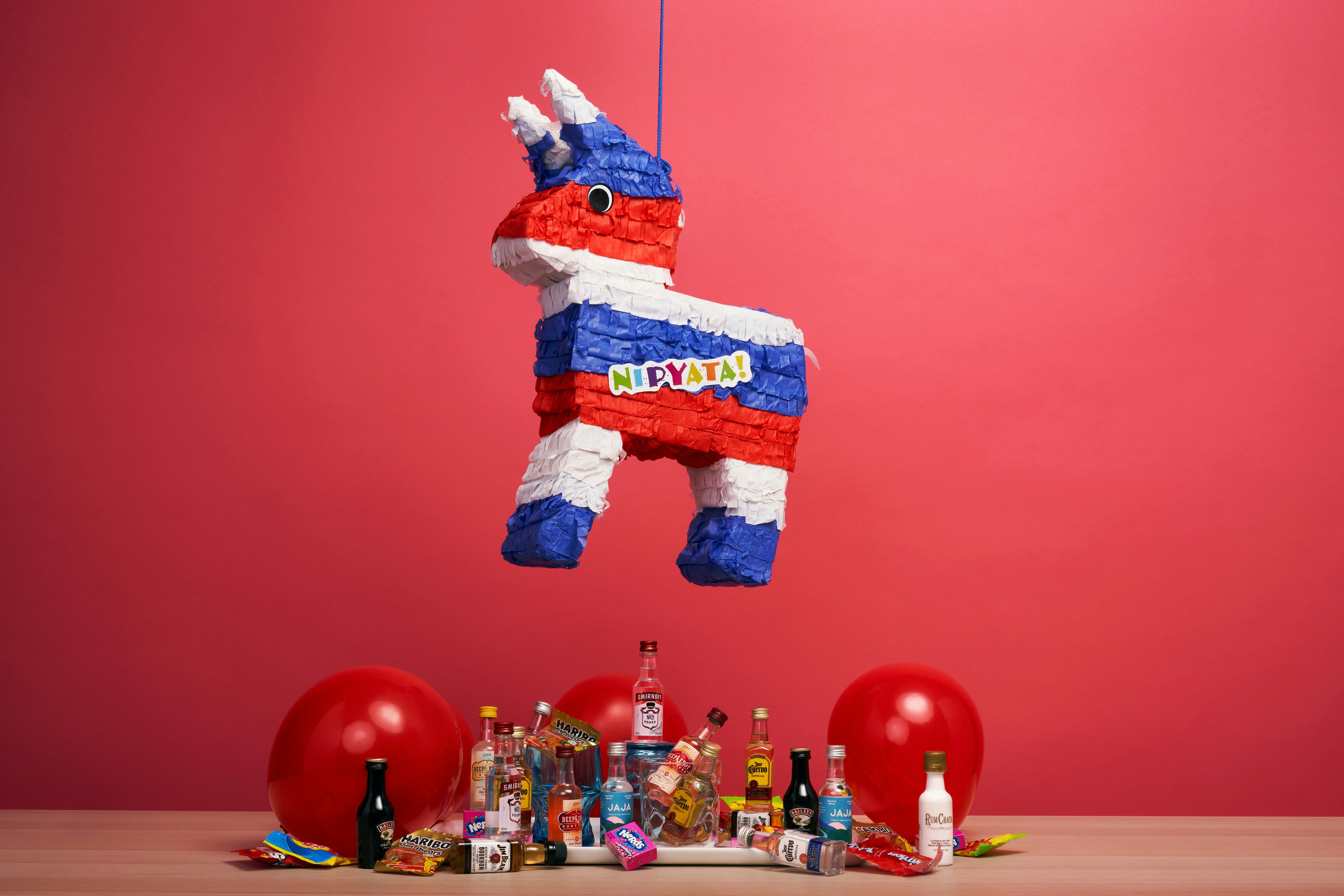 The Freedom Donkey NIPYATA! Booze-filled Piñata will make you feel ready to light off fireworks, drink a 12 pack of Pabst and make a few bad decisions on Independence Day. Happy 4th of July you boozy beauties! Viva NIPYATA!