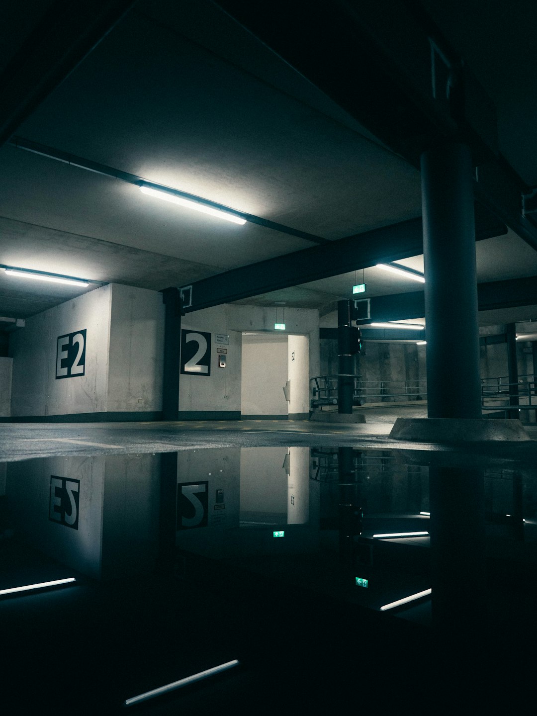 grayscale photo of building interior