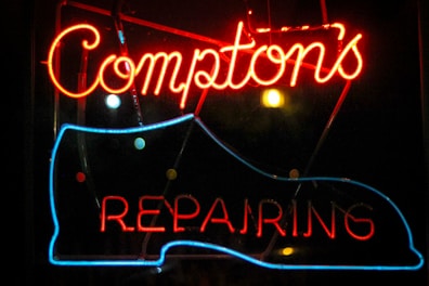 happy new year neon light signage