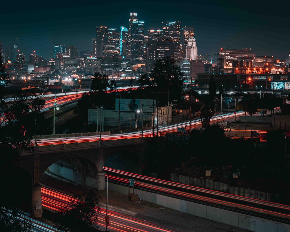 time lapse photography of city during night time