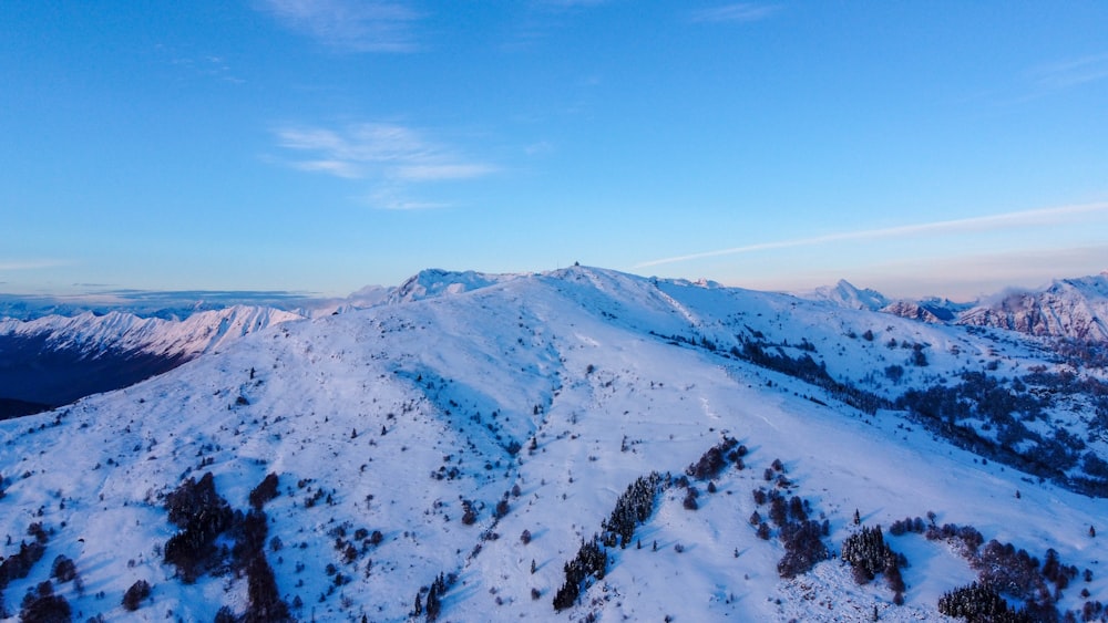 snow covered mountain under blue sky during daytime