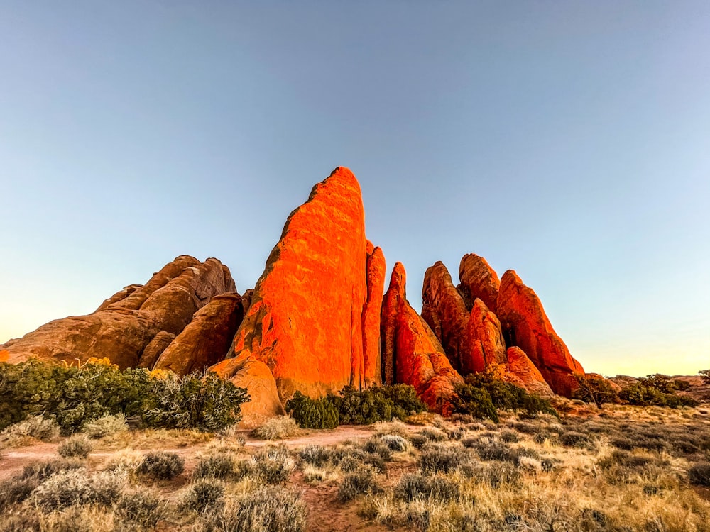 brown rock formation under blue sky during daytime