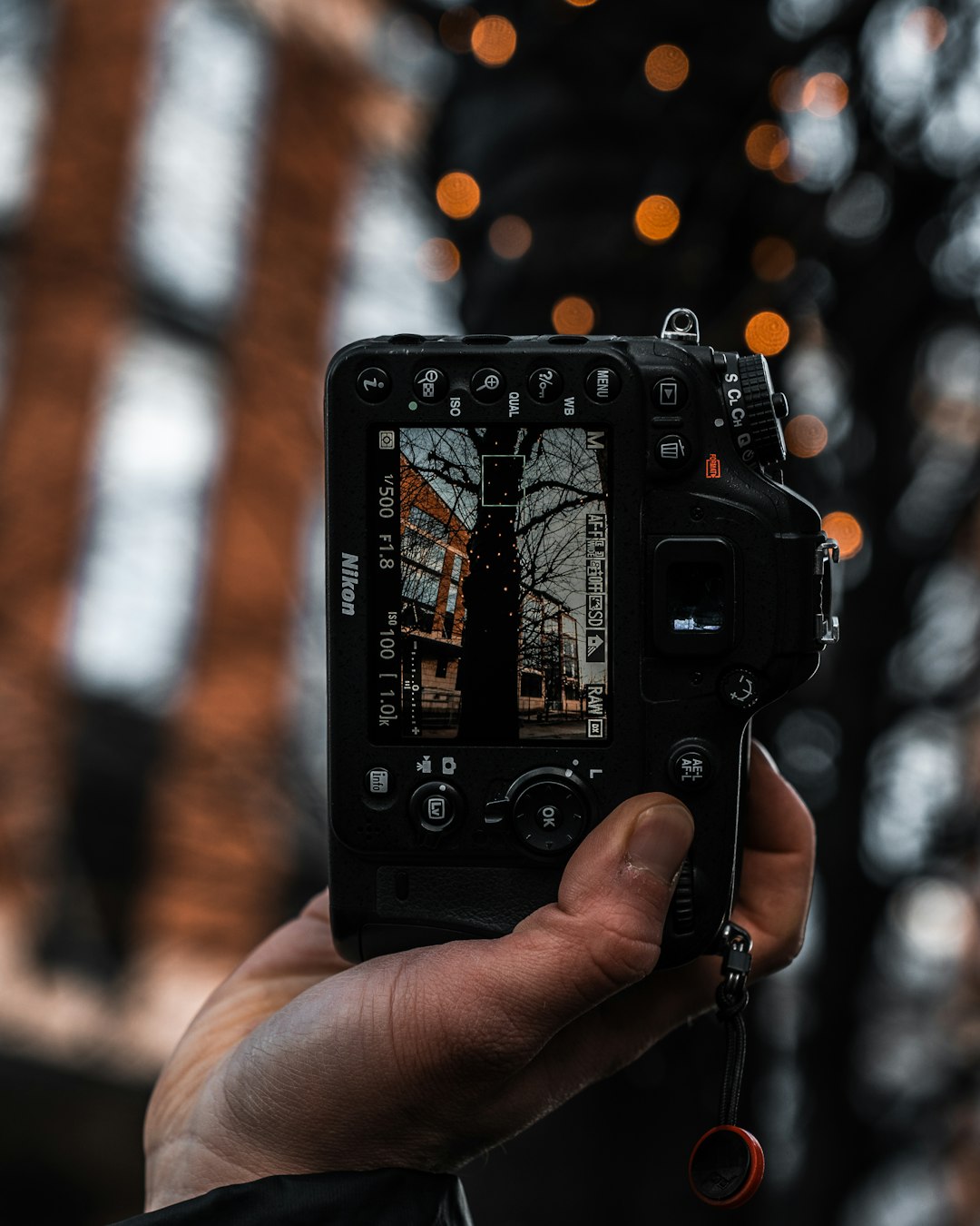 person holding black digital camera