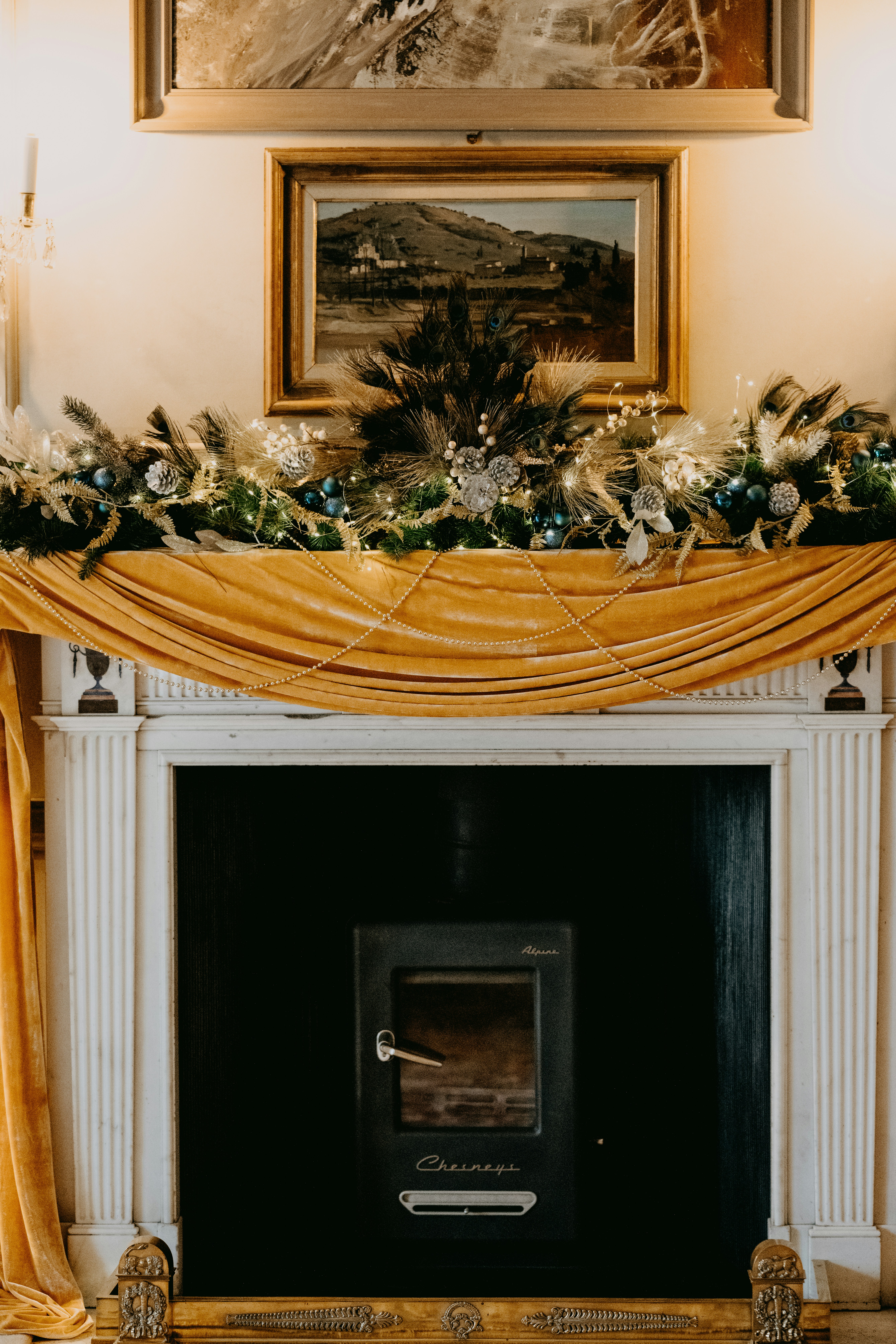 green and white christmas tree beside white window curtain
