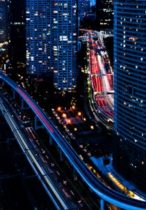 cars on road in city during night time