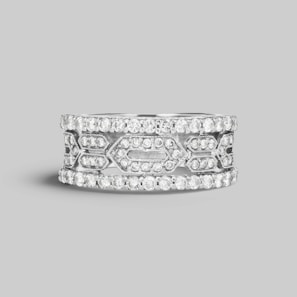 A trendy kada bracelet embellished with lab-grown diamonds.