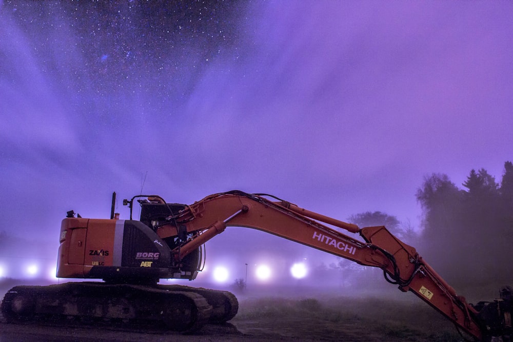 orange and black heavy equipment