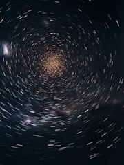 black and white round illustration