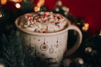 Festive mug design celebrating a special date, with colorful confetti and ribbons.