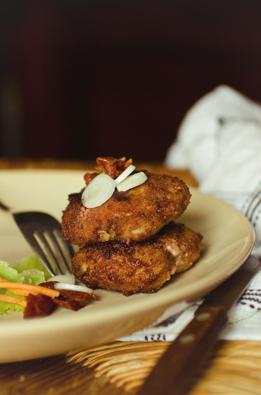 fried food on white ceramic plate