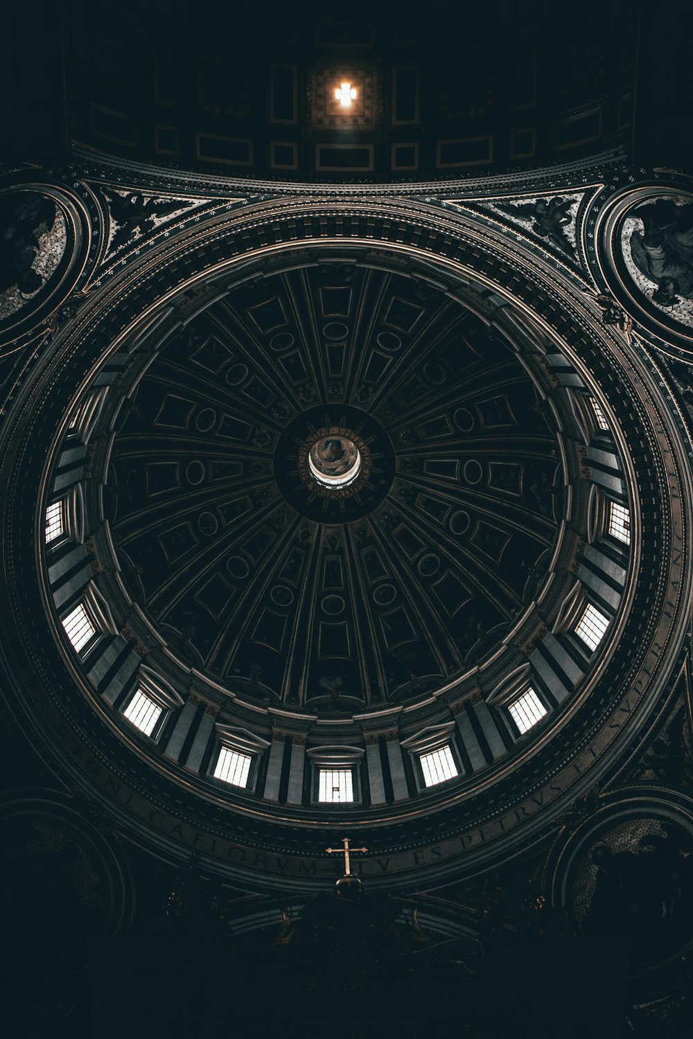 black and brown round ceiling