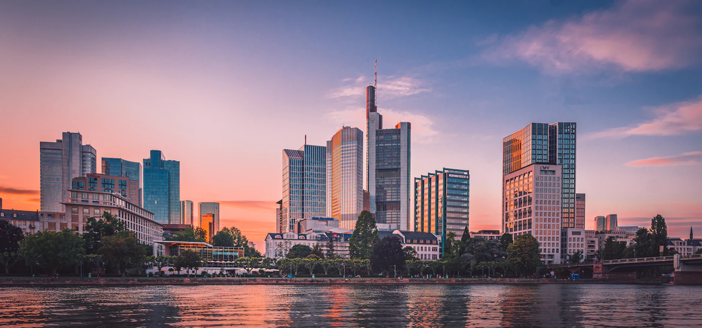 The Frankfurt skyline at night