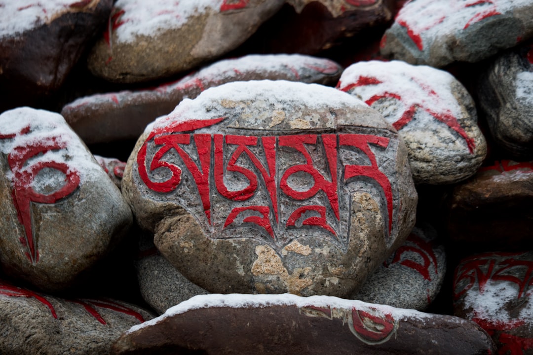 gray and red stone fragment