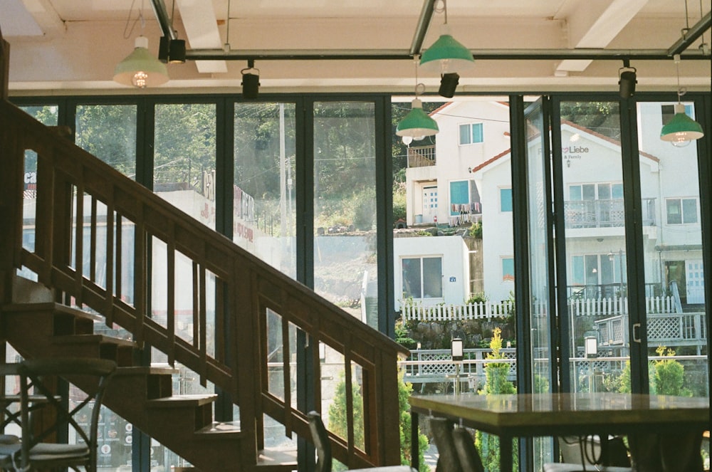 white wooden framed glass window