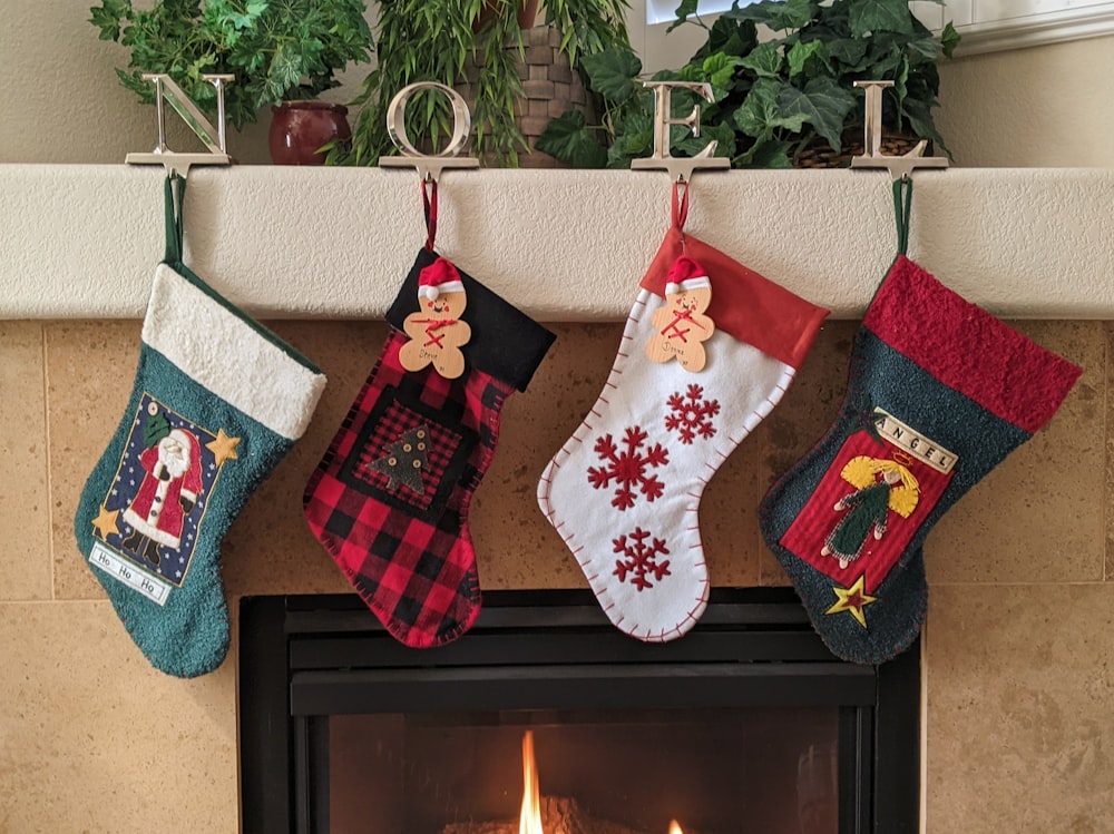 red and white christmas stocking