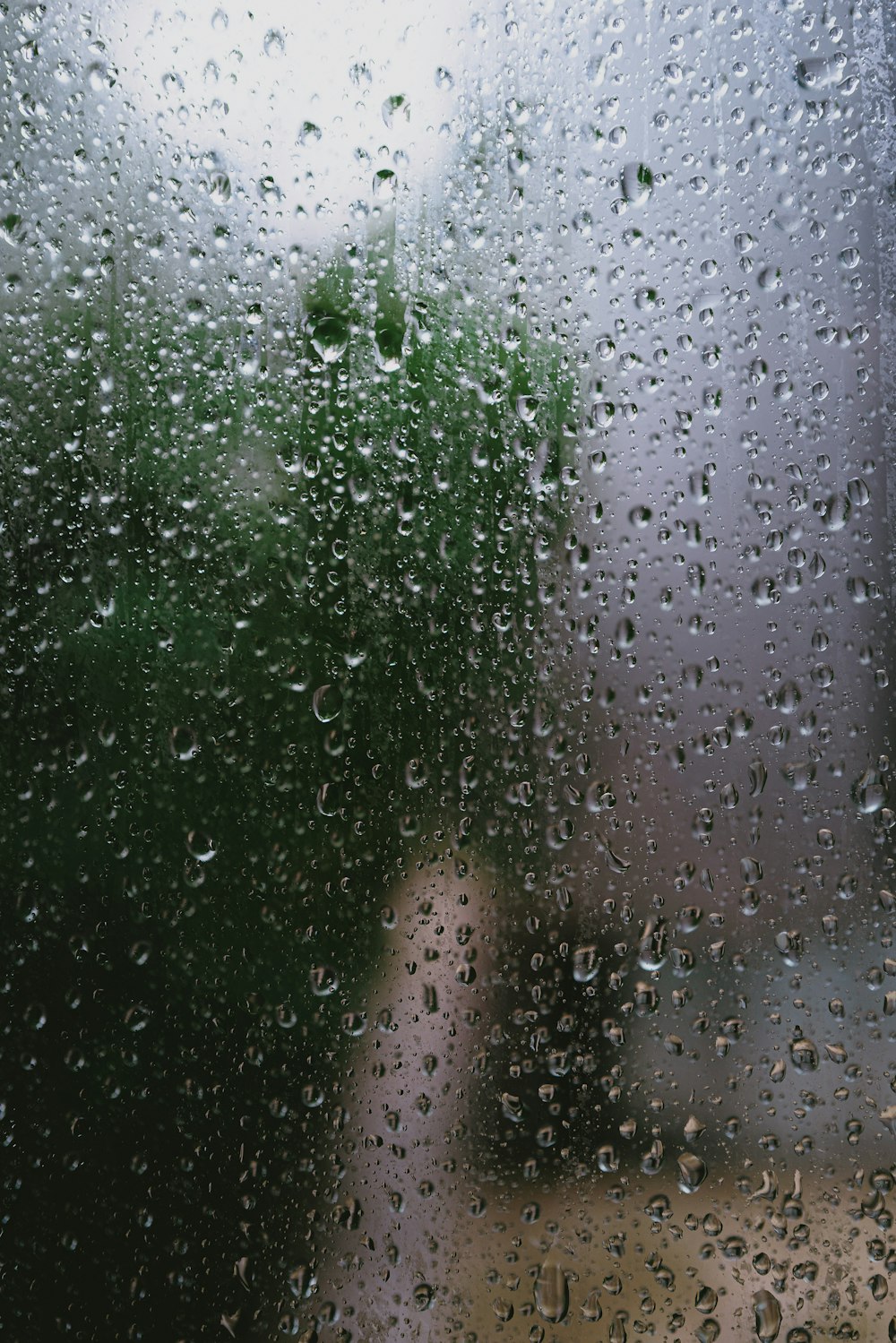 water droplets on glass window