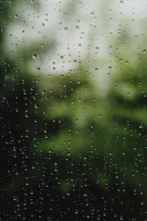 water droplets on glass window