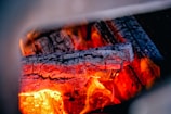 burning wood on fire pit
