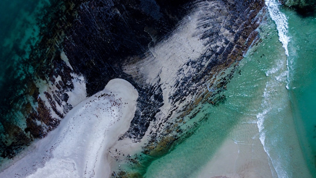 aerial view of ocean waves