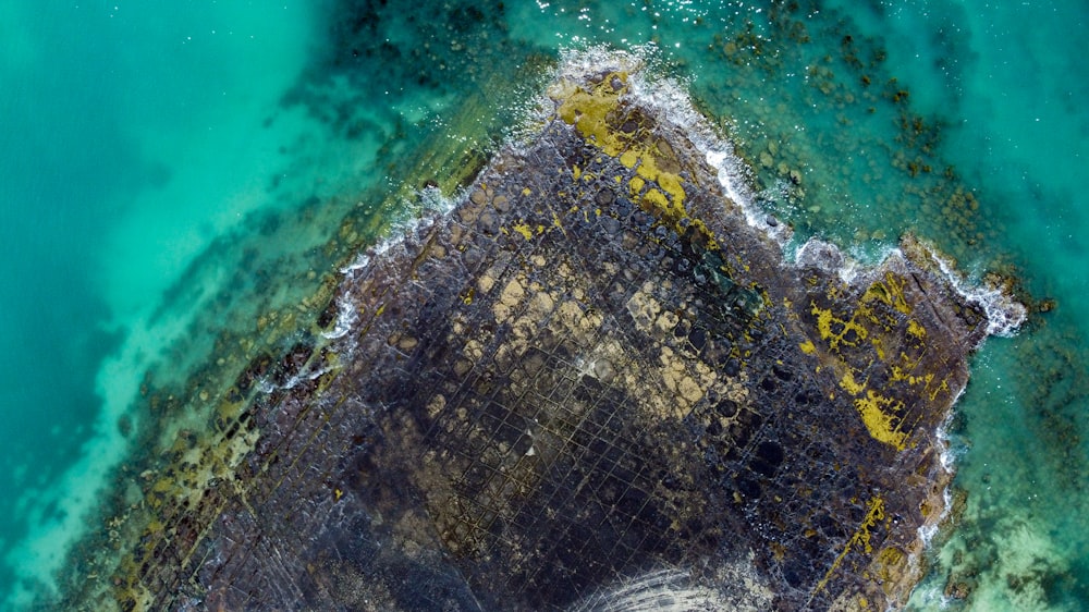 brown and black rock formation