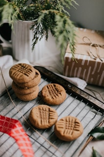 Peanut butter cookies on tray