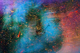 Colorful abstract artwork blending fluid acrylic patterns with dynamic movement.