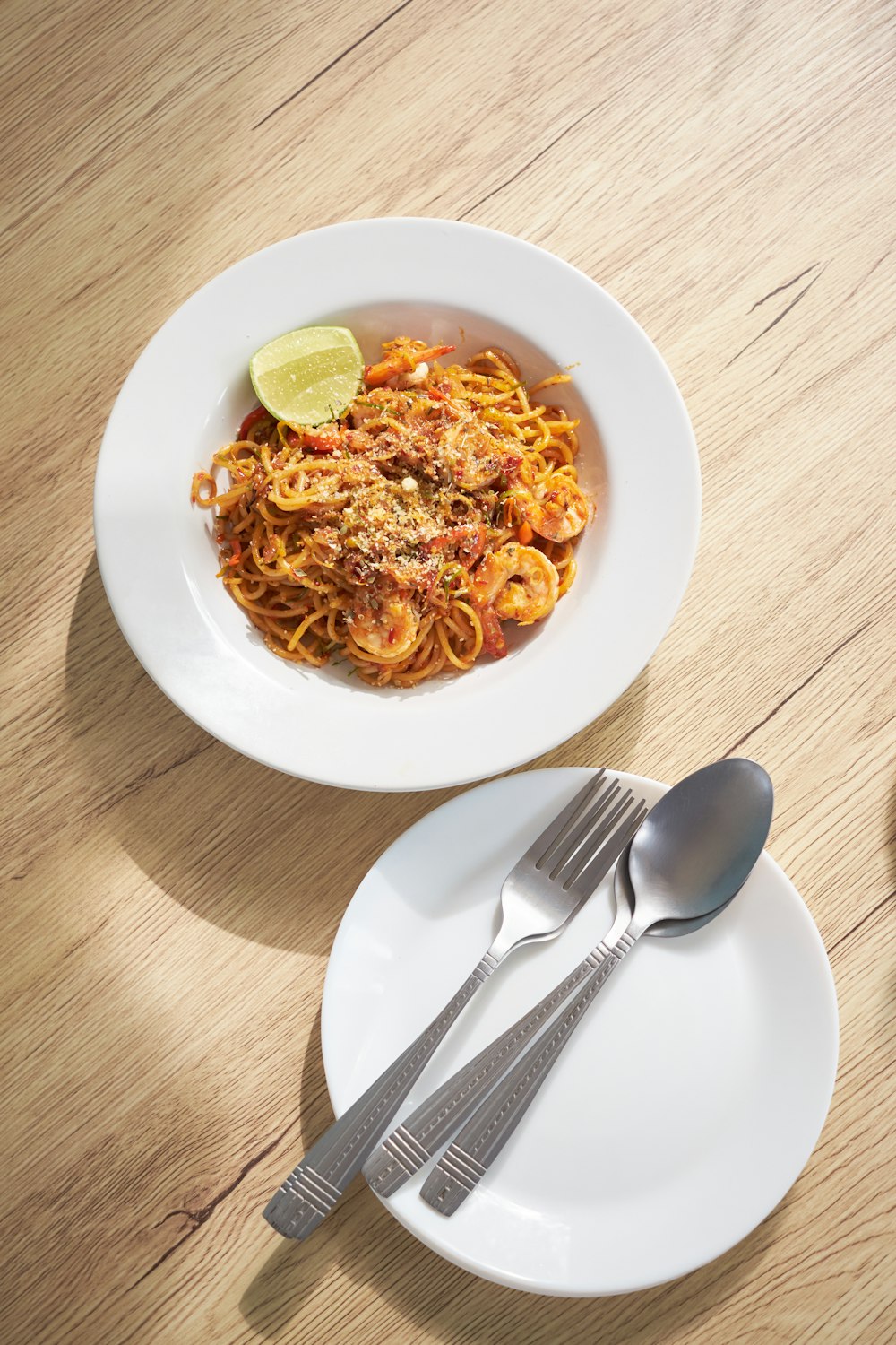 pasta dish on white ceramic plate