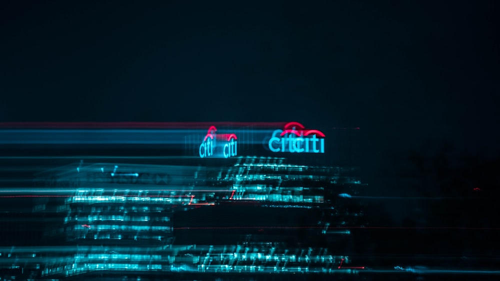 a blurry photo of a city at night